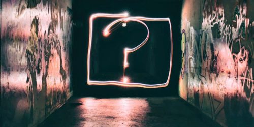 Question mark in lights