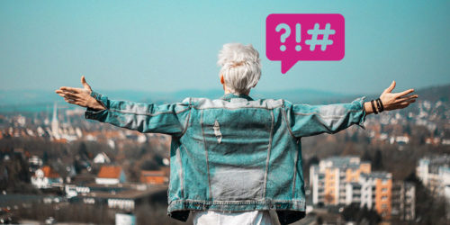 Person with arms outspread over city with swearing speech bubble | Readable, free readability test