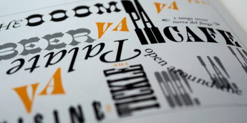 Fonts printed in a book, article on font and readability